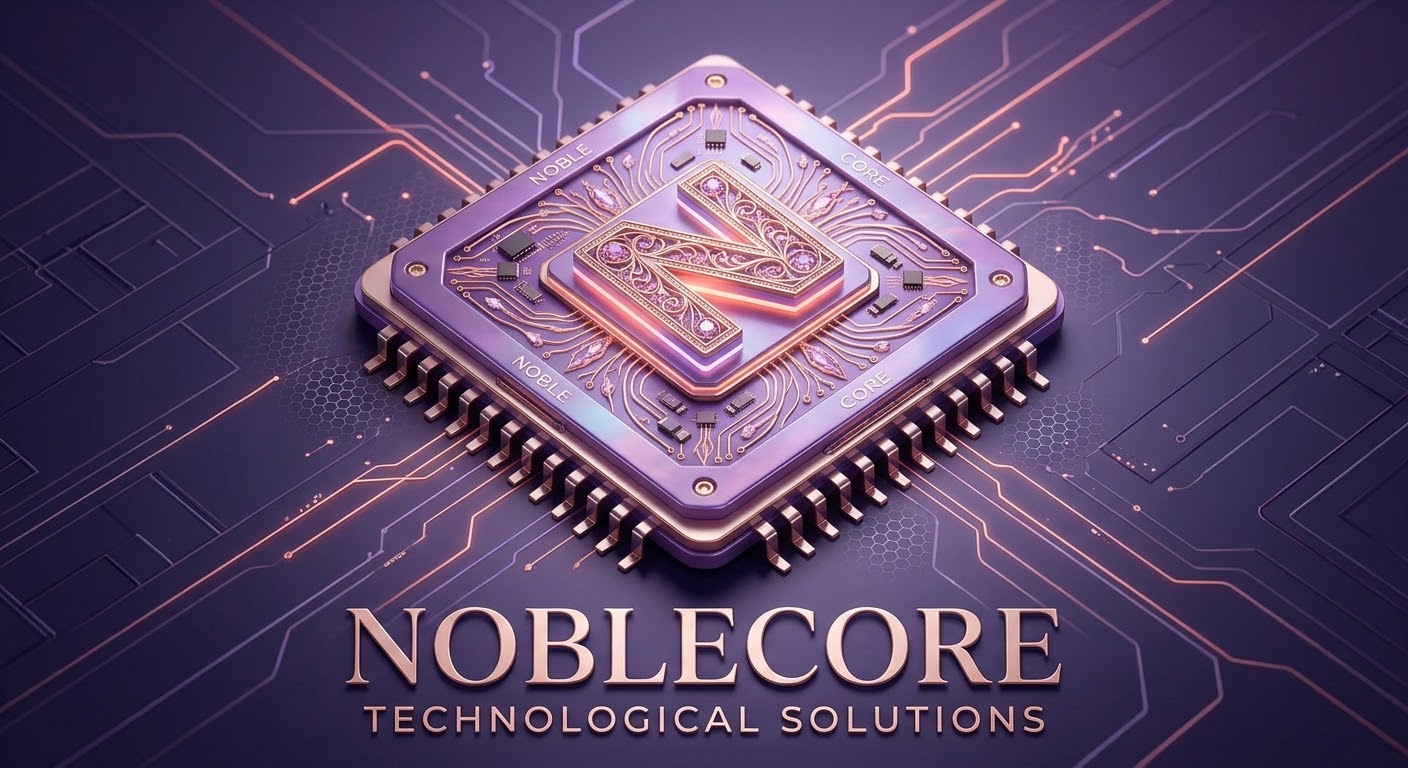 NobleCore ornate N microchip logo